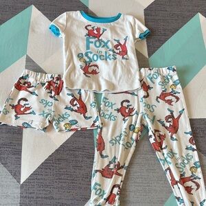 Dr. Seuss Fox in Socks Pajama Set - White and Red